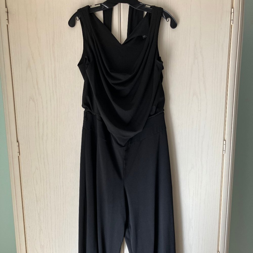 White House / Black Market:  Black lined pant suit Size XL,